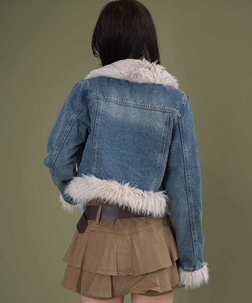 1.8万円からお値下げ◎オンワード しっぽ装飾 パステルミンク ファージャケット DISPARK/マルチポケットファージャケット（ブルゾン）｜DISPARK