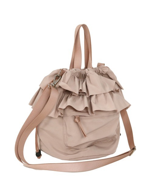 and it_(アンドイット)の「フリルドロストショルダー(ショルダーバッグ・レディース・カーキ/グレイッシュベージュ/ブラック/アイボリー/ピンク・FREE)」の5枚目の写真