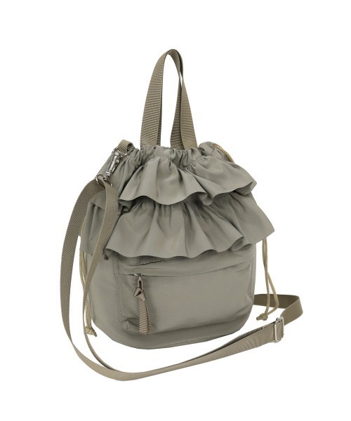 and it_(アンドイット)の「フリルドロストショルダー(ショルダーバッグ・レディース・カーキ/グレイッシュベージュ/ブラック/アイボリー/ピンク・FREE)」の3枚目の写真