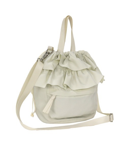 and it_(アンドイット)の「フリルドロストショルダー(ショルダーバッグ・レディース・カーキ/グレイッシュベージュ/ブラック/アイボリー/ピンク・FREE)」の2枚目の写真