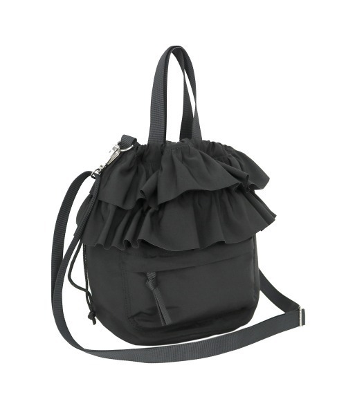 and it_(アンドイット)の「フリルドロストショルダー(ショルダーバッグ・レディース・カーキ/グレイッシュベージュ/ブラック/アイボリー/ピンク・FREE)」の1枚目の写真