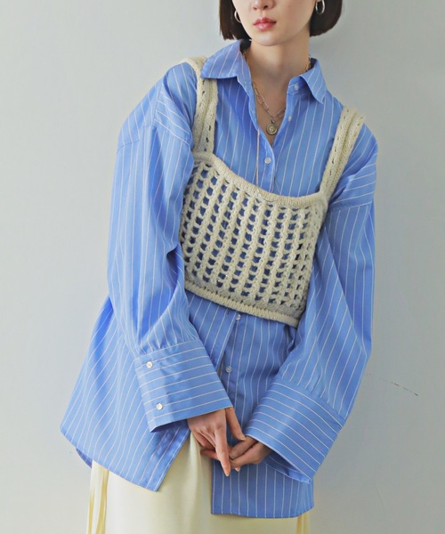 PURE BRIGHT（ピュアブライト）の「スパンコールニットビスチェ（ニット/セーター・レディース・ブラック/アイボリー/グレー・FREE）」の2枚目の写真