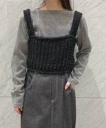 PURE BRIGHT | スパンコールニットビスチェ(ニット/セーター)