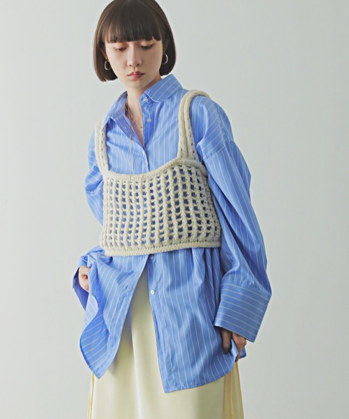 PURE BRIGHT（ピュアブライト）の「スパンコールニットビスチェ（ニット/セーター・レディース・ブラック/アイボリー/グレー・FREE）」の6枚目の写真