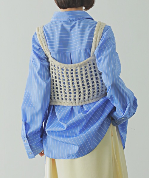 PURE BRIGHT（ピュアブライト）の「スパンコールニットビスチェ（ニット/セーター・レディース・ブラック/アイボリー/グレー・FREE）」の7枚目の写真