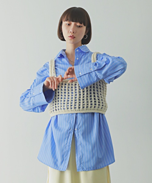 PURE BRIGHT（ピュアブライト）の「スパンコールニットビスチェ（ニット/セーター・レディース・ブラック/アイボリー/グレー・FREE）」の9枚目の写真