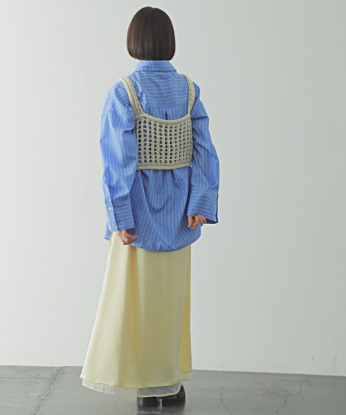 PURE BRIGHT（ピュアブライト）の「スパンコールニットビスチェ（ニット/セーター・レディース・ブラック/アイボリー/グレー・FREE）」の10枚目の写真