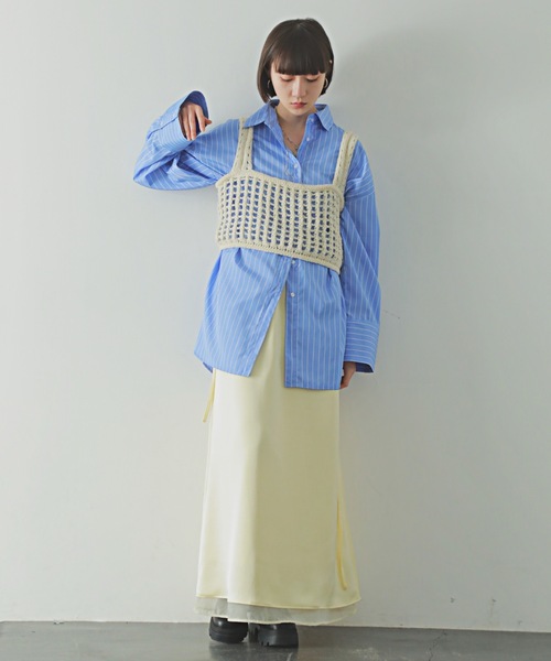 PURE BRIGHT（ピュアブライト）の「スパンコールニットビスチェ（ニット/セーター・レディース・ブラック/アイボリー/グレー・FREE）」の14枚目の写真