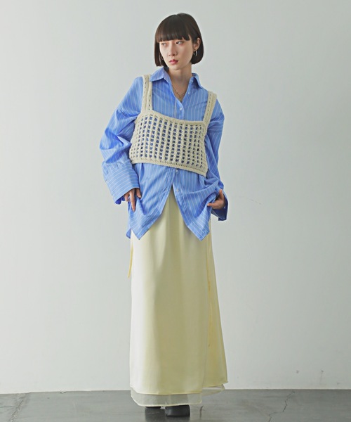 PURE BRIGHT（ピュアブライト）の「スパンコールニットビスチェ（ニット/セーター・レディース・ブラック/アイボリー/グレー・FREE）」の15枚目の写真