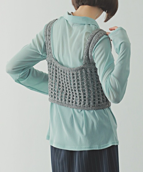 PURE BRIGHT（ピュアブライト）の「スパンコールニットビスチェ（ニット/セーター・レディース・ブラック/アイボリー/グレー・FREE）」の19枚目の写真