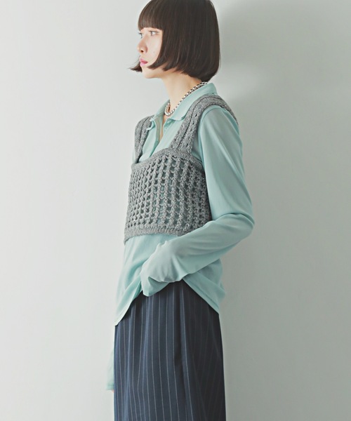 PURE BRIGHT（ピュアブライト）の「スパンコールニットビスチェ（ニット/セーター・レディース・ブラック/アイボリー/グレー・FREE）」の18枚目の写真