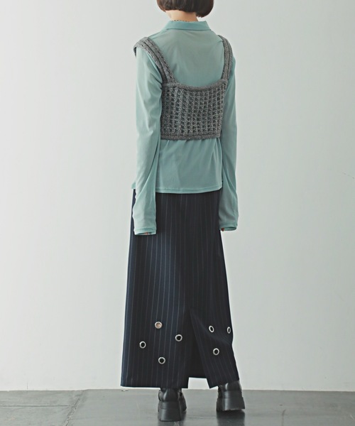 PURE BRIGHT（ピュアブライト）の「スパンコールニットビスチェ（ニット/セーター・レディース・ブラック/アイボリー/グレー・FREE）」の22枚目の写真