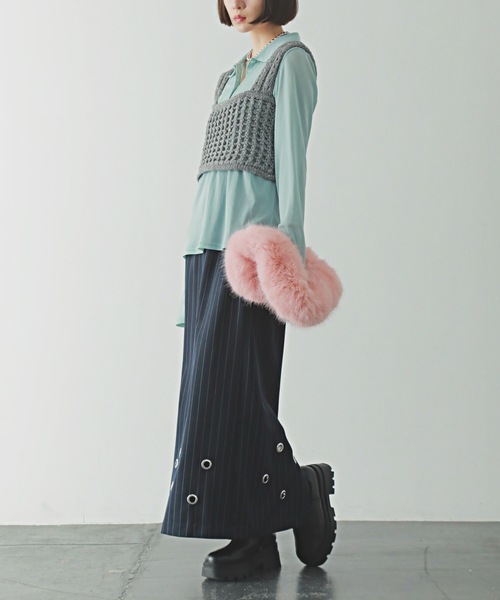 PURE BRIGHT（ピュアブライト）の「スパンコールニットビスチェ（ニット/セーター・レディース・ブラック/アイボリー/グレー・FREE）」の21枚目の写真