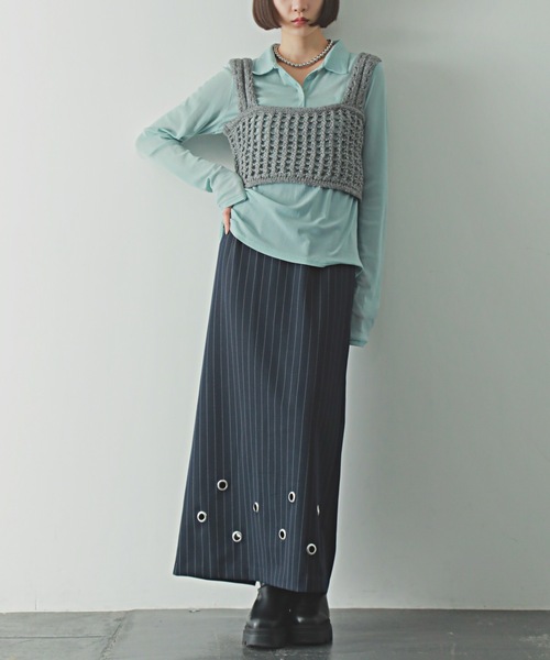 PURE BRIGHT（ピュアブライト）の「スパンコールニットビスチェ（ニット/セーター・レディース・ブラック/アイボリー/グレー・FREE）」の16枚目の写真