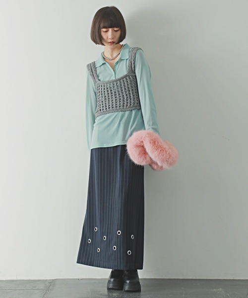 PURE BRIGHT（ピュアブライト）の「スパンコールニットビスチェ（ニット/セーター・レディース・ブラック/アイボリー/グレー・FREE）」の20枚目の写真