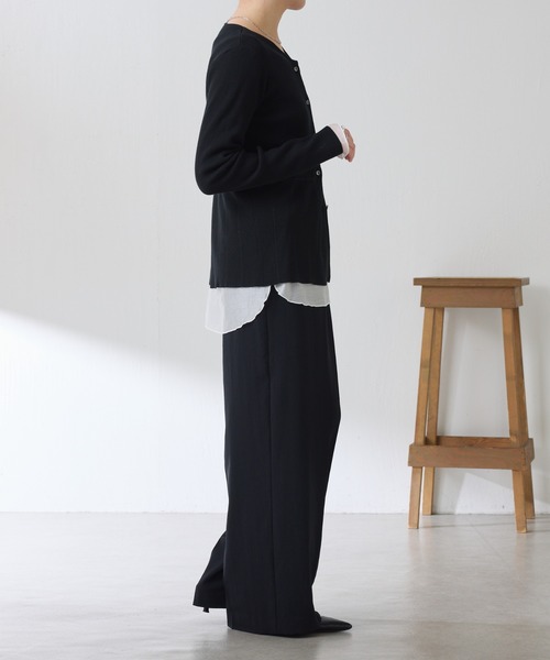 COLLAGE GALLARDAGALANTE(コラージュガリャルダガランテ)の「ジャージワイドパンツ/セットアップ可/WEB限定カラー・サイズ展開/(その他パンツ・レディース・ブラック/イエロー/ネイビー/カーキ/オフホワイト/スカイブルー/グレー・TM/1/0/SHORT/2)」の20枚目の写真