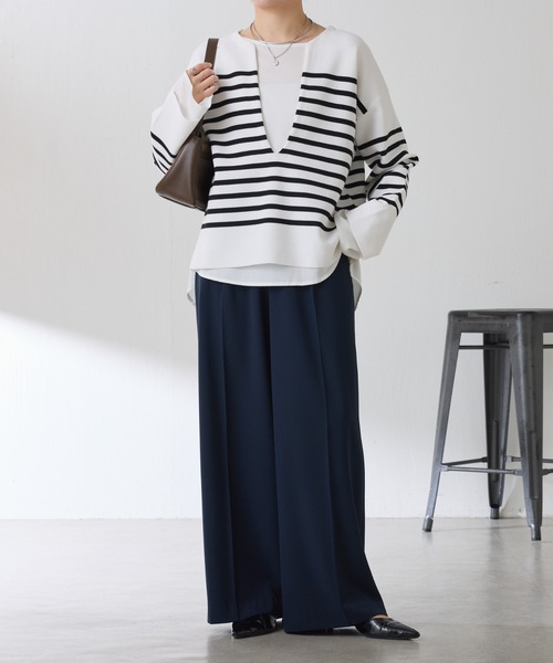 COLLAGE GALLARDAGALANTE(コラージュガリャルダガランテ)の「ジャージワイドパンツ/セットアップ可/WEB限定カラー・サイズ展開/(その他パンツ・レディース・ブラック/イエロー/ネイビー/カーキ/オフホワイト/スカイブルー/グレー・TM/1/0/SHORT/2)」の21枚目の写真