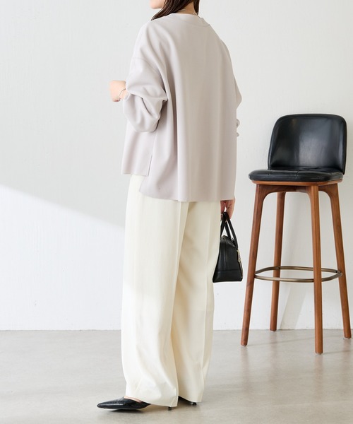 COLLAGE GALLARDAGALANTE(コラージュガリャルダガランテ)の「ジャージワイドパンツ/セットアップ可/WEB限定カラー・サイズ展開/(その他パンツ・レディース・ブラック/イエロー/ネイビー/カーキ/オフホワイト/スカイブルー/グレー・TM/1/0/SHORT/2)」の9枚目の写真