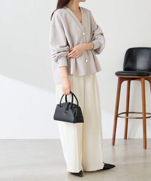 COLLAGE GALLARDAGALANTE(コラージュガリャルダガランテ)の「ジャージワイドパンツ/セットアップ可/WEB限定カラー・サイズ展開/(その他パンツ・レディース・ブラック/イエロー/ネイビー/カーキ/オフホワイト/スカイブルー/グレー・TM/1/0/SHORT/2)」の12枚目の写真