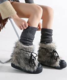 Ritzy（リッツィー）の「ふわふわ 厚底 フェイクファーブーツ（ブーツ）」