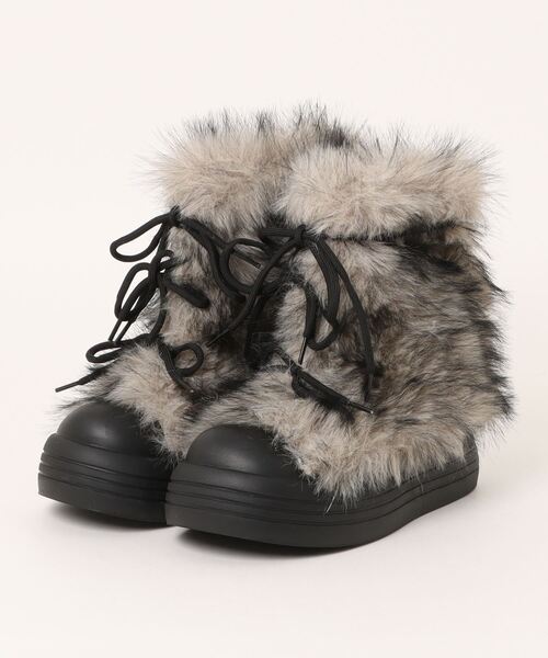 Ritzy(リッツィー)の「ふわふわ 厚底 フェイクファーブーツ(ブーツ・レディース・モカ/ブラック/ベージュ・23/24.5/24/23.5/25)」の19枚目の写真