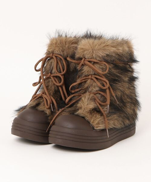 Ritzy(リッツィー)の「ふわふわ 厚底 フェイクファーブーツ(ブーツ・レディース・モカ/ブラック/ベージュ・23/24.5/24/23.5/25)」の20枚目の写真