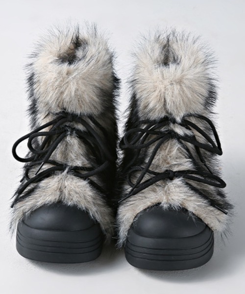 Ritzy(リッツィー)の「ふわふわ 厚底 フェイクファーブーツ(ブーツ・レディース・モカ/ブラック/ベージュ・23/24.5/24/23.5/25)」の8枚目の写真