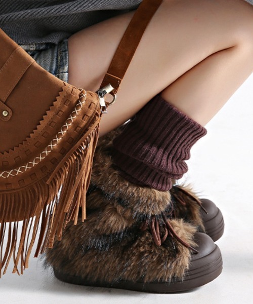 FYSP オリジナル　ゴシック風　厚底ファーブーツ（7cm増やす） FYSP オリジナル ゴシック風 厚底ファーブーツ（7cm増やす）