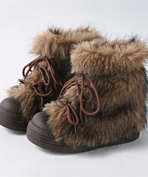 Ritzy(リッツィー)の「ふわふわ 厚底 フェイクファーブーツ(ブーツ・レディース・モカ/ブラック/ベージュ・23/24.5/24/23.5/25)」の14枚目の写真