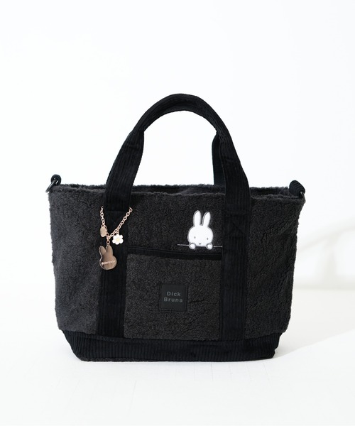 Miffy( ミッフィー)の「【miffy/ミッフィー】 チャーム付き 横型トートバッグ(トートバッグ・レディース・アイボリー/ブラック・FREE)」の3枚目の写真