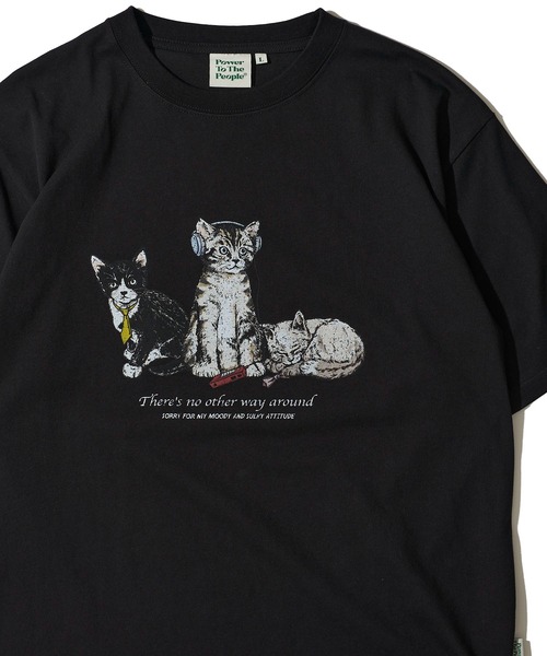 POWER TO THE PEOPLE(パワートゥーザピープル)の「【POWER TO THE PEOPLE】アニマルプリントTシャツ(Tシャツ/カットソー・レディース・ホワイト系1/ホワイト系2/ブラック系1/マスタード/ブラック系2/ブルー・MEDIUM/LARGE/X-LARGE)」の3枚目の写真