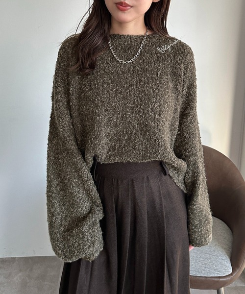 apres jour mignon（アプレジュールミニョン）の「ブークレーニット【ZOZOTOWN限定アイテム】（ニット/セーター・レディース・ベージュ/ピンク/ブラウン系その他・フリー/X-LARGE）」の8枚目の写真