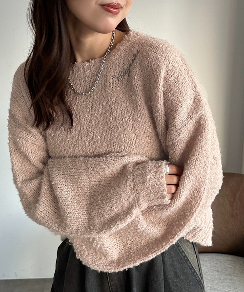 apres jour mignon（アプレジュールミニョン）の「ブークレーニット【ZOZOTOWN限定アイテム】（ニット/セーター・レディース・ベージュ/ピンク/ブラウン系その他・フリー/X-LARGE）」の17枚目の写真