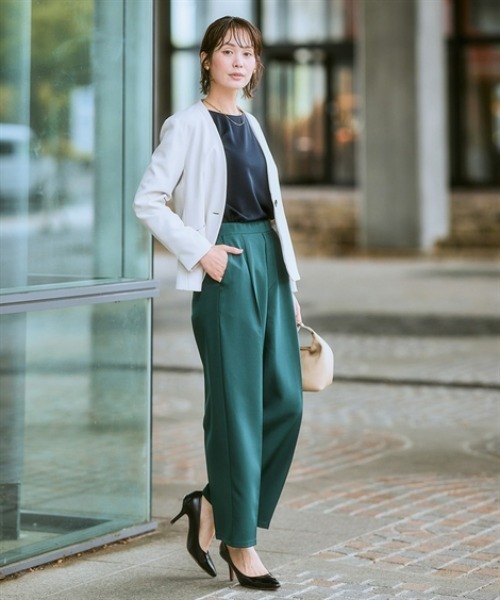 7days Life Styling(セブンデイズライフスタイリング)の「ダブルクロスタックワイドパンツ(スラックス・レディース・ピンク/ミント/ベージュ/ネイビー/ブラック・S/3L/LL/L/M/5L/4L/6L)」の18枚目の写真