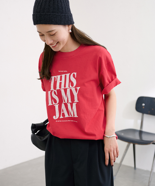 FRAMeWORK(フレームワーク)の「GOOD ROCK SPEED/グッドロックスピード 別注THIS IS MY JAM Tシャツ(Tシャツ/カットソー・レディース・ピンク/レッド・FREE)」の8枚目の写真