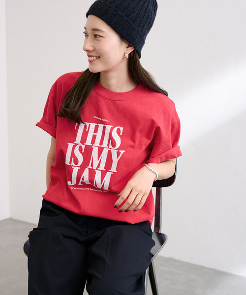 FRAMeWORK(フレームワーク)の「GOOD ROCK SPEED/グッドロックスピード 別注THIS IS MY JAM Tシャツ(Tシャツ/カットソー・レディース・ピンク/レッド・FREE)」の11枚目の写真