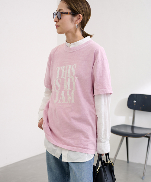 FRAMeWORK(フレームワーク)の「GOOD ROCK SPEED/グッドロックスピード 別注THIS IS MY JAM Tシャツ(Tシャツ/カットソー・レディース・ピンク/レッド・FREE)」の21枚目の写真