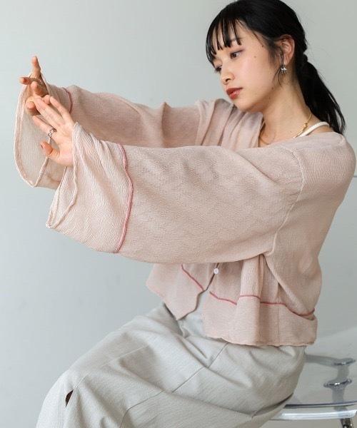 Bab(バブ)の「2WAYカーディガントップス(カーディガン/ボレロ・レディース・ホワイト系その他/ブラック/アイボリー/ライトグレー/ピンク・MEDIUM)」の19枚目の写真