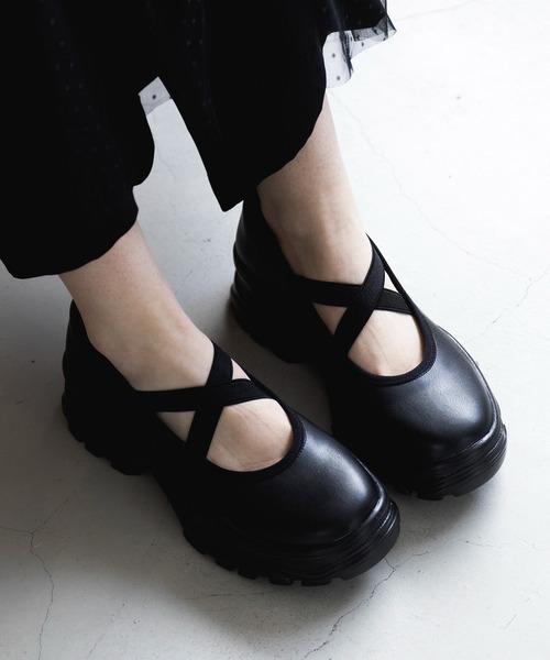 MAISON BREEZE reveur(メゾンブリーズレヴール)の「【MAISON BREEZE reveur】ballet sneakers バレエスニーカー 厚底 バレエシューズ(スニーカー・レディース・ブラック/ホワイト・L/M/S)」の4枚目の写真