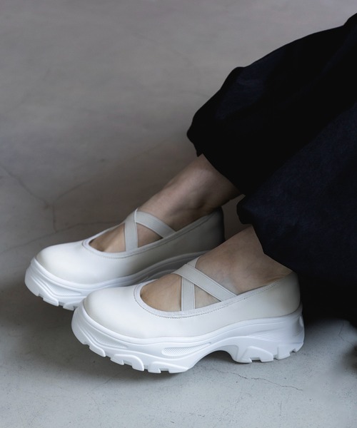 MAISON BREEZE reveur(メゾンブリーズレヴール)の「【MAISON BREEZE reveur】ballet sneakers バレエスニーカー 厚底 バレエシューズ(スニーカー・レディース・ブラック/ホワイト・L/M/S)」の8枚目の写真