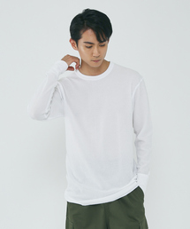 【JEMORGAN/ジェーイーモーガン】ワッフル クルーネック ロングスリーブ Tシャツ