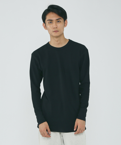 JEMORGAN（ジェーイーモーガン）の「【JEMORGAN/ジェーイーモーガン】ワッフル クルーネック ロングスリーブ Tシャツ（Tシャツ/カットソー・メンズ・オフホワイト/グレー/チャコールグレー/ブラック/カーキ/ホワイト/ネイビー・M/L/XL）」の13枚目の写真