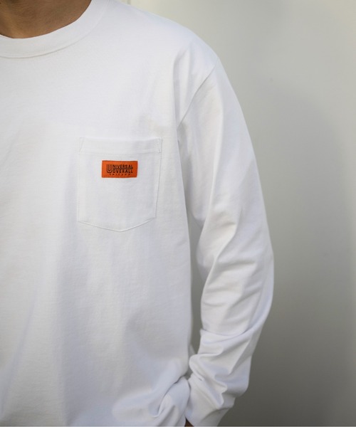 UNIVERSAL OVERALL(ユニバーサルオーバーオール)の「POCKET LONG SLEEVE TEE(Tシャツ/カットソー・メンズ・ブラック/アッシュ/ホワイト・MEDIUM/LARGE/X-LARGE/XX-LARGE)」の1枚目の写真