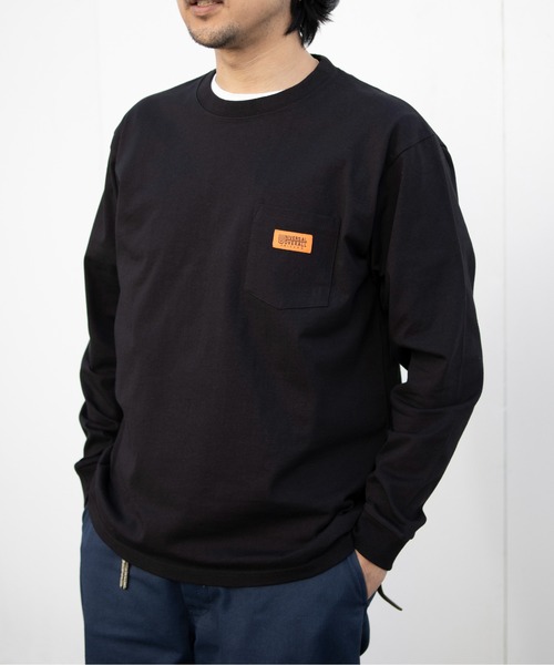 UNIVERSAL OVERALL(ユニバーサルオーバーオール)の「POCKET LONG SLEEVE TEE(Tシャツ/カットソー・メンズ・ブラック/アッシュ/ホワイト・MEDIUM/LARGE/X-LARGE/XX-LARGE)」の2枚目の写真