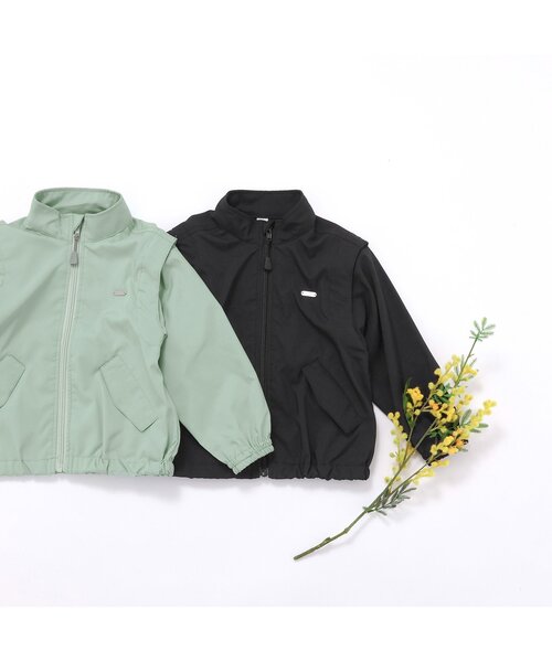 apres les cours（アプレレクール）の「【2WAY】リップストップトラックジャケット（ナイロンジャケット・キッズ・ミント/ブラック・80/90/100/110/120/130）」の18枚目の写真