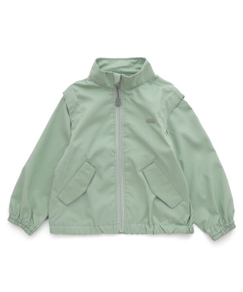 apres les cours（アプレレクール）の「【2WAY】リップストップトラックジャケット（ナイロンジャケット・キッズ・ミント/ブラック・80/90/100/110/120/130）」の6枚目の写真