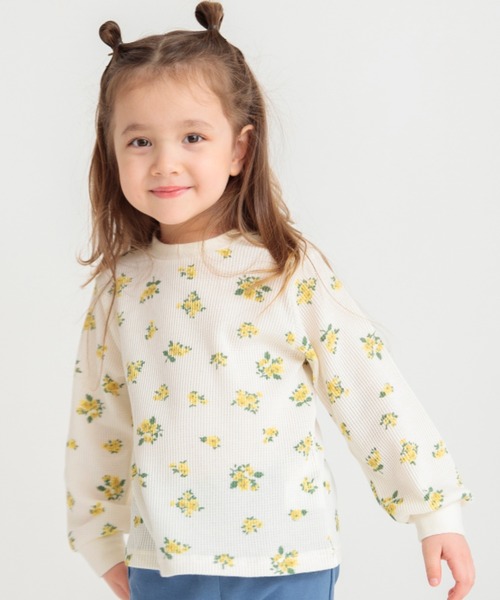 BRANSHES（ブランシェス）の「【ブランシェスmini】ワッフル長袖Tシャツ（Tシャツ/カットソー・キッズ・オフホワイト/ブラック/ネイビー/カラフル・80/110/90/100/120/130）」の2枚目の写真