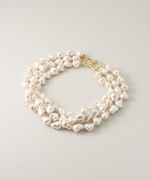 KENNETH Jay Lane （ケネス ジェイ レーン）Triple Row Baroque Pear 8144NWP（ネックレス）｜Kenneth Jay Lane（ネスジェイレーン）