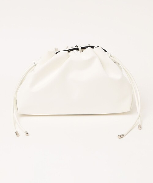 quaranciel(カランシエル)の「quaranciel: ギャザー ショルダー 巾着 バッグ(ショルダーバッグ・レディース・オフホワイト/ブルー/ブラック・ONE SIZE)」の5枚目の写真