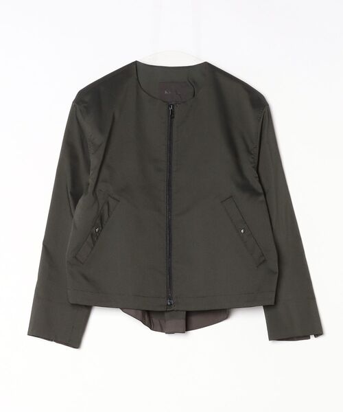 K.T KIYOKO TAKASE（キヨコタカセ）の「ポリエステルストレッチシャンブレー ノーカラー・MA-1ブルゾン（ブルゾン・レディース・チャコール/カーキ・9号）」の17枚目の写真